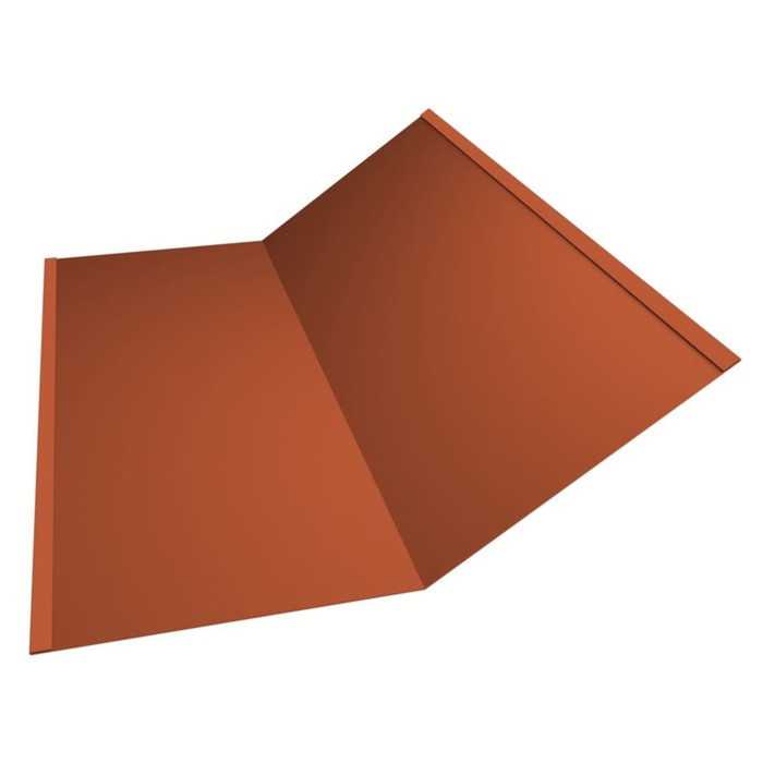 Планка ендовы нижней Grand Line 300х300 0,5 GreenCoat Pural BT RR 750 кирпично-красный (RAL 8004 терракота)