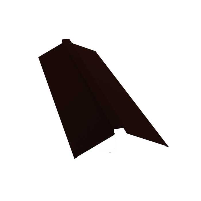 Планка конька плоского Grand Line 115х30х115 0,5 Quarzit RR 32 темно-коричневый