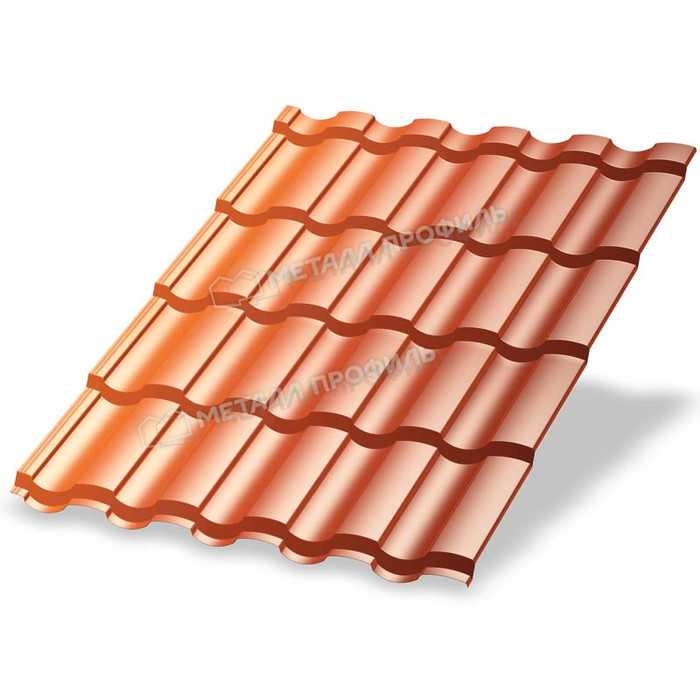 Металлочерепица Металл-Профиль Монтекристо-M 0,5 AGNETA® Copper/Copper/Медный/Медный