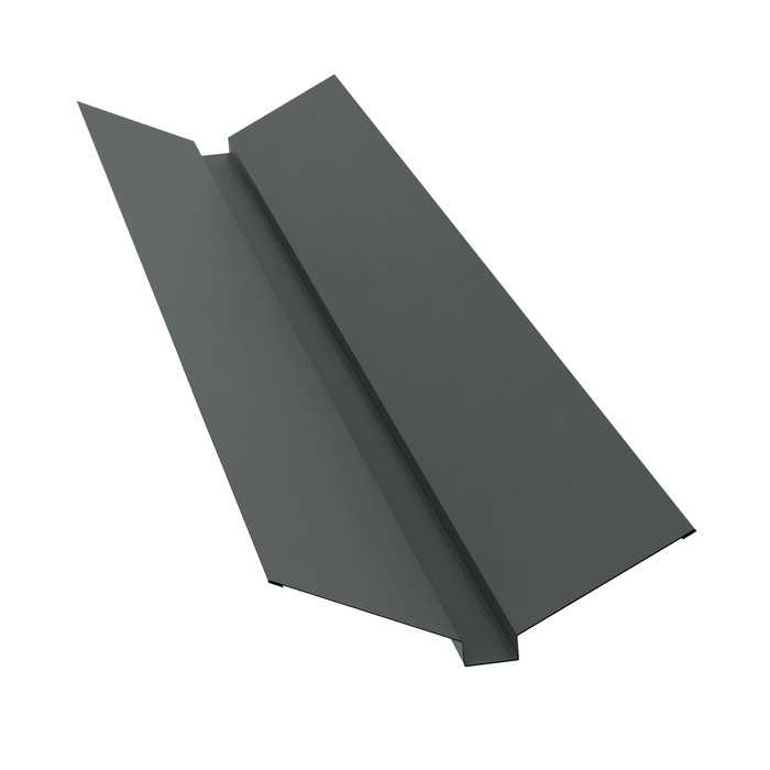 Планка ендовы верхней 115х30х115 0,45 PE с пленкой RAL 7005 мышино-серый