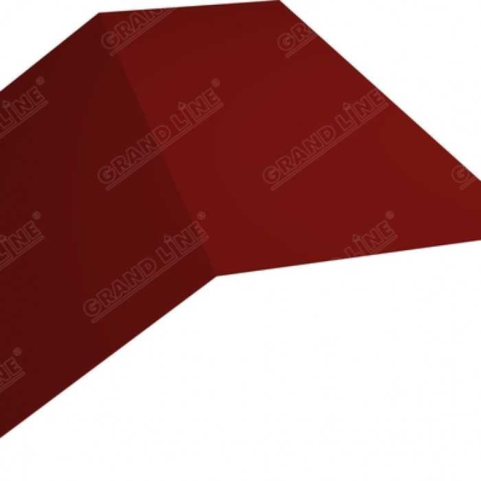 Планка конька плоского 190х190 0,35 PE с пленкой RAL 3011 коричнево-красный