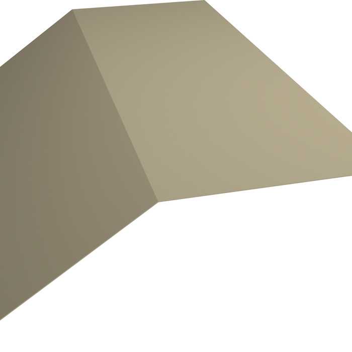 Планка конька плоского 190х190 0,5 Satin с пленкой RAL 1015 светлая слоновая кость