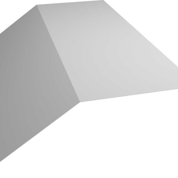 Планка конька плоского 190х190 0,45 PE с пленкой RAL 9003 сигнальный белый