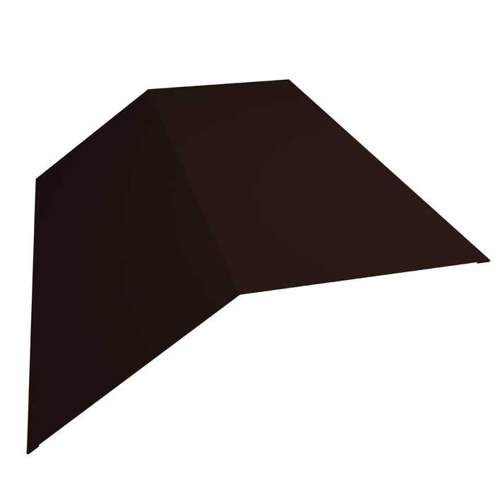 Планка конька плоского 190х190 0,5 GreenCoat Pural BT с пленкой RR 887 шоколадно-коричневый (RAL 8017 шоколад)