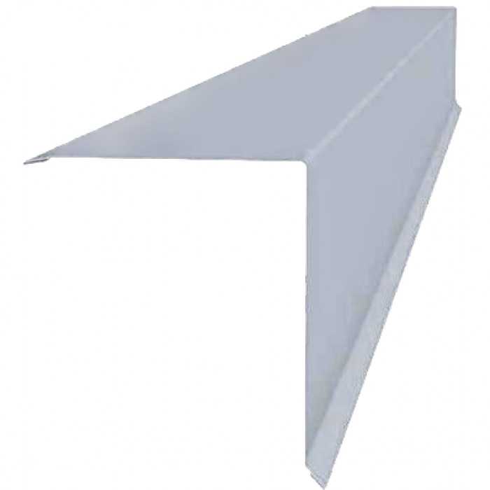 Планка конька односкатной кровли 160x160 0,45 PE с пленкой RAL 9006 бело-алюминиевый