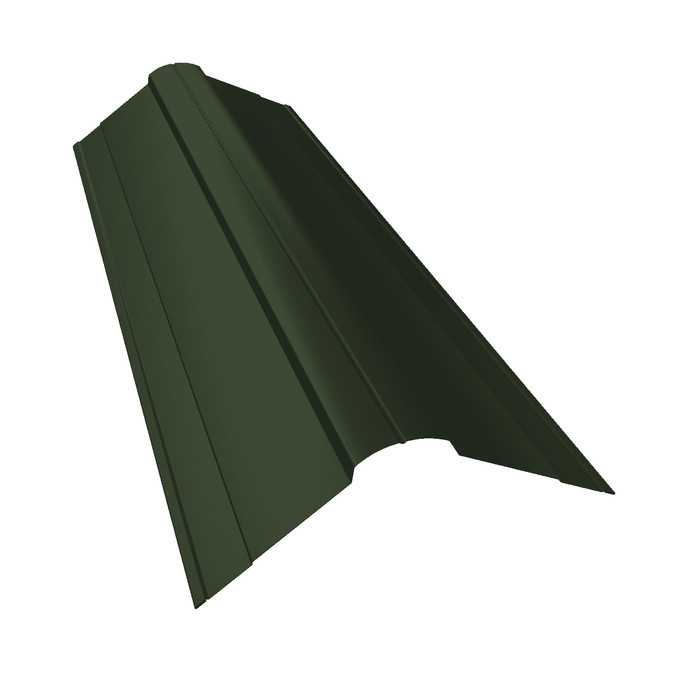 Планка конька фигурного 100x100 0,5 Velur RAL 6020 хромовая зелень