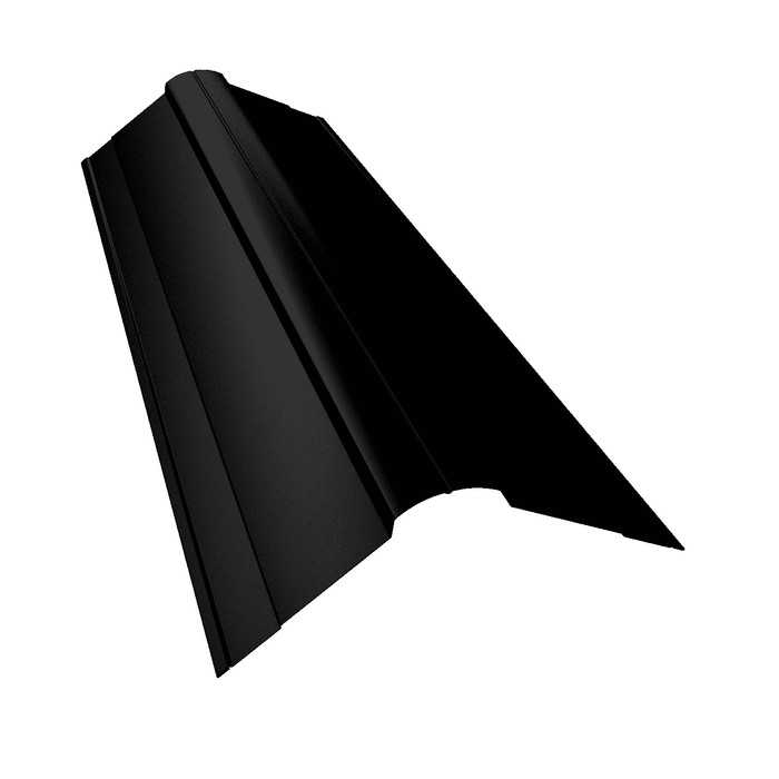 Планка конька фигурного 100x100 0,5 GreenCoat Pural BT, matt RR 33 черный (RAL 9005 черный)