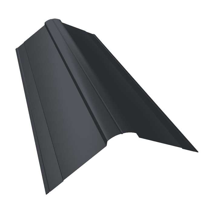 Планка конька фигурного 150x150 0,5 Rooftop Matte RAL 7024 мокрый асфальт