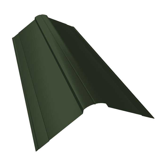 Планка конька фигурного 150x150 0,5 Velur RAL 6020 хромовая зелень