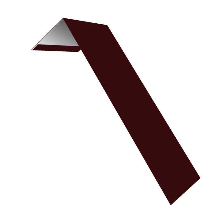 Планка лобовая/околооконная простая 190х50 0,5 Satin с пленкой RAL 3005 красное вино