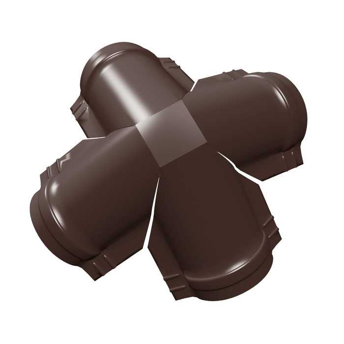 Четверник конька полукруглого PurLite Мatt с пленкой RAL 8017 шоколад