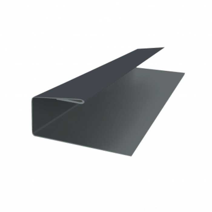 J-Профиль 12мм 0,5 Quarzit lite с пленкой RAL 7024 мокрый асфальт